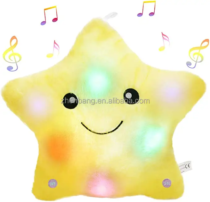 Musical LED Twinkle Star Stuffed Animals Creative Lullaby Light up Soft Singing Pillow Plush Toys Accompany Kids Glow at Night