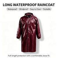 Poncho de pluie réfléchissant en tissu Oxford robuste pour hommes adultes, style coupe-vent une pièce, imperméable de sécurité pour le travail en extérieur
