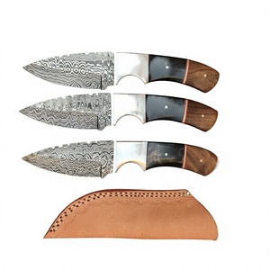 Cuchillos Rajput, cuchillo de caza de hoja fija de acero de Damasco de grado industrial hecho a mano, mango de madera, punta de cuchillo tipo Drop Point, 23 cm, cuchillo para exteriores - Product Image 4