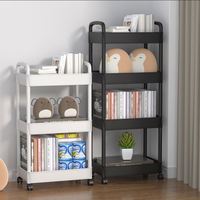 Chariot de Rangement en Plastique à Roulettes pour Toilettes, Étagère Mobile de Sol 5 Niveaux pour Salon et Snacks, Rangement Domestique Polyvalent et Portable