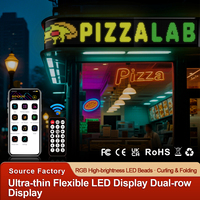 Letrero LED Programable por Aplicación Hyperlite de 1.5m*0.28m de Longitud, Letrero LED con Mensaje Desplazable de 5V para Publicidad en Tiendas