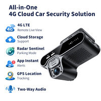 Caméra embarquée 4G Cloud avec vision nocturne IR avant et intérieure, diffusion en direct, surveillance de stationnement radar, caméra de sécurité GPS pour voiture OBD