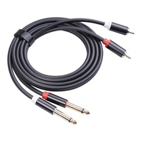 Répartiteur audio stéréo TS de 1/4 pouces vers double RCA Double câble TS mono mâle de 6.35mm (1/4 ") vers 2 RCA