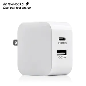 Teléfono Móvil QC3.0, cargador Dual USB ABS PC US PD18W tipo-c + QC3.0, precio de fábrica