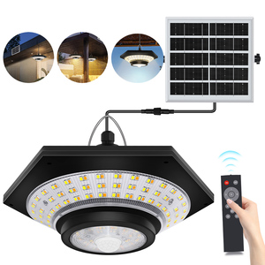 โคมไฟโซลาร์เซลล์แบบแขวนรุ่นใหม่ล่าสุด สำหรับภายนอกและภายในอาคาร 228LED พร้อมเซ็นเซอร์ตรวจจับความเคลื่อนไหว 3 โหมดแสงสว่าง พร้อมรีโมทคอนโทรล - Product Image 2