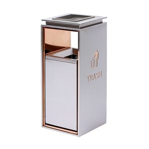 Kim loại chất thải bin với Gạt tàn đường sắt rác có thể Mall thang máy lối vào chống vân tay biểu tượng tùy chỉnh Thùng rác có thể - Product Image 1