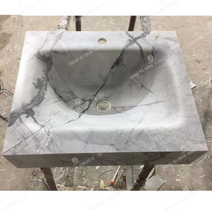 Salle de bain <span class=keywords><strong>Dalle</strong></span> de roche Flexion à chaud Lavabo intégré Meuble sous vasque en marbre Pierre frittée Lavabo Salle de bain avec miroir - Product Image 5