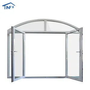 Aluminum Glass Metal Frame Arched French Doors Interior design