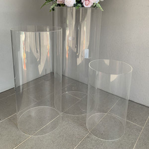 Soportes Redondos Decorativos de Acrílico para Fiestas y Eventos, Pedestal Transparente de Acrílico, Cilindro de Acrílico para Exhibición, Soporte para Pastel de Mesa de Postres - Product Image 4