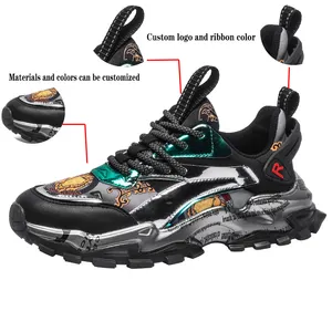 Zapatos de cuero de grano completo para hombre, zapatillas de Skateboard personalizadas, tu propia marca, a la moda, 2023