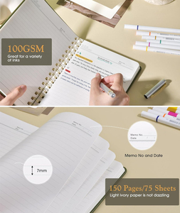 Quaderno a Spirale Personalizzabile Formato A5 75-80 Fogli OEM Copertina Rigida in Pelle PU con Pagine a Righe ANi NB21 - Product Image 4