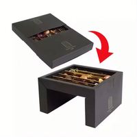 Boîte de présentation personnalisée en kraft avec compartiment pour coupelle à sauce, pour sushis, charcuteries, traiteur, churros, desserts, plateaux de dégustation, avec couvercle de conservation