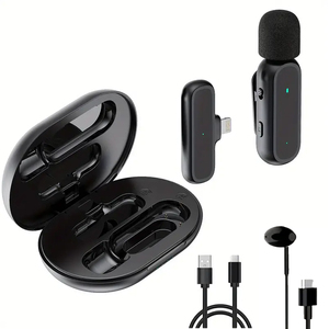 Universal Rechargeable Clip On Podcast Cordless Mic Vlog Streaming Mini Live Microphone Recording Portable Wireless Microphone