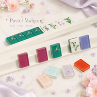 Jeu de Mahjong Américain Personnalisé en Acrylique 2/3/4 Couches, Couleurs Macaron Pastel, pour Loisirs Familiaux et Cadeaux de Fête