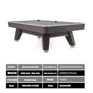 Tables de billard professionnelles OEM, cadres en bois massif, dalles en pierre bleue, adaptées aux jeux de billard à domicile et aux salles de billard - Product Image 2