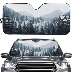 Printed automotive Premium Quality Universal Premium LOGO Front Windshield Aluminum Sunshade PE Bubble Foldable Car Sun Shades