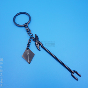 Llavero con Modelo de Arma de Aleación de Zinc, 70x12mm, Color Níquel Negro, Accesorio de Juego, Regalo - Product Image 2