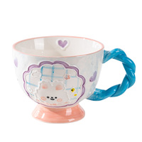 Lot de 10 tasses à café en céramique haut de gamme, peintes à la main et gaufrées, grande capacité, design moderne, résistantes à la chaleur, durables, idéales comme cadeau