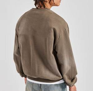 Sudadera de Hombre Personalizada de Fabricante, Estilo Vintage, Lavado Ácido, Gruesa, 100% Algodón, Lisa, para Serigrafía, con Logotipo Bordado - Product Image 2