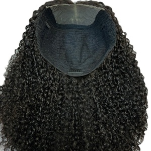 African Small Curly Lace Front <strong>Wig</strong> 4x4 Glueless Handwoven Virgin Hair Transparent French Lace 18 Inch Vietnamese Brown All - Product Image 6