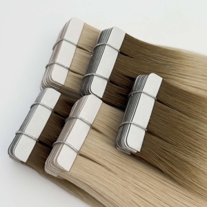 Extensiones de Cabello Humano Virgen con Cinta Adhesiva, Cabello Liso Europeo 100% Natural para Salón, Postizo de Cabello Humano Más Vendido 2025 - Product Image 2