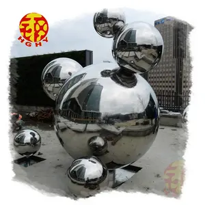 2022 प्लाजा गेंदों विचार अमूर्त पॉलिश स्टेनलेस स्टील क्षेत्र सजावटी धातु मूर्तिकला