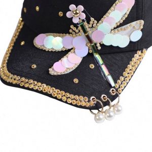 Casquette de baseball unisexe élégante à 5 panneaux en tissu courant, souple, à visière courte, effet cristal, vente en gros - Product Image 4