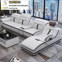 Barato sofá de la sala de L forma de sofá moderno Nuevo diseño con reproductor de música + masaje