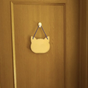 ป้ายประตูหนัง ป้ายห้ามรบกวนสำหรับห้องนอนและห้องทำงาน ของตกแต่งประตูรูปหัวแมวน่ารัก - Product Image 2