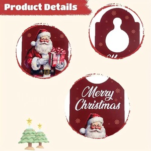 Christmas <strong>Art</strong> <strong>Paper</strong> Door Hanging Card Santa Claus Door Sign Doorknob Ornament Recyclable Party Scene Decoration 100pcs - Product Image 2