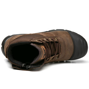 Sepatu bot kulit untuk pria, sepatu bot keamanan kerja dengan jari kaki baja, potongan rendah ringan tahan air dan bersirkulasi - Product Image 3