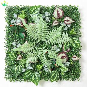 Mur végétal artificiel en plastique, herbe de Milan, panneau 3D, feuillage de fougère tropicale rustique, panneaux d'herbe, décoration murale <span class=keywords><strong>pour</strong></span> la maison, mariage, fête - Product Image 4