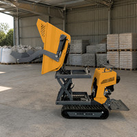 Mini-dumper YH-1000S 1000 kg sur chenilles en caoutchouc pour le transport en verger, serre et cour