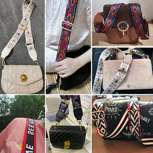 Tracolla Larga Colorata in Nylon e Cotone per Borsa da <span class=keywords><strong>Donna</strong></span>, Cinghia Regolabile per Borsa a Tracolla, Accessori per Borse - Product Image 2