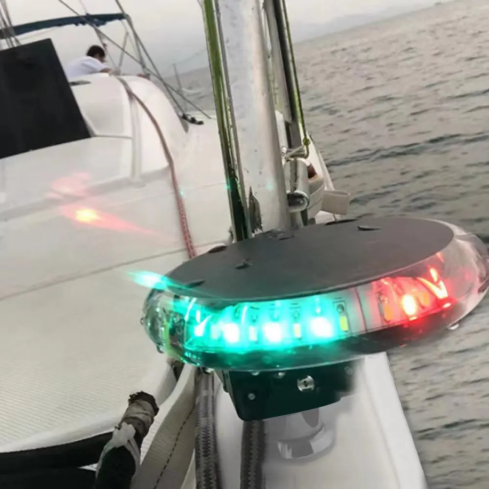 Luce di navigazione per barche Marine morsetto portatile ad energia solare su luce di navigazione a Led FCC con posizionamento del telecomando Wireless