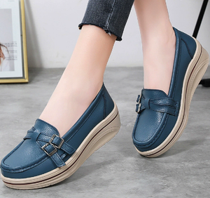 <strong>Women's</strong> Lightweight Slip-On <strong>s</strong> New Flat Bottom Versatile Casual Cowhide Single <strong>s</strong> Thick-Soled Breathable for Spring Summer - Product Image 6
