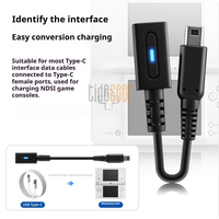 Câble de charge USB-C vers 3DS/2DS/NEW 3DS XL/NDSI Tideseer 08 10cm PD Type-C Noir