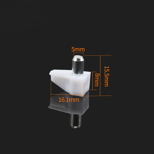 Supports de tablette transparents en plastique pour armoire, connecteurs de produits à visser facilement, supports de tablette pour meubles de cuisine blancs - Product Image 4