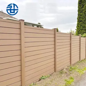 Çit özelleştirme su geçirmez ve UV dayanıklı bahçe WPC paneli çit fabrika fiyat kolay kurulum ahşap plastik WPC çit