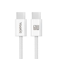 Cable de Carga Rápida USB-C a USB-C YooKiE CB70 de 60W con Trenzado de Nailon y Conductor de Cobre Puro para Teléfono Móvil y Banco de Energía - 1M 30min 50%