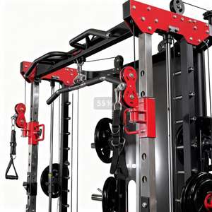 Stasiun <span class=keywords><strong>multi</strong></span>-fungsi logam <span class=keywords><strong>Gym</strong></span> komersial kelas atas pelatihan kekuatan komprehensif desain anti-jatuh dengan kunci pengaman gesper - Product Image 5