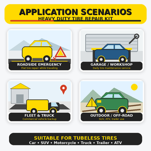 Kit d'outils de réparation de pneus pour <span class=keywords><strong>voiture</strong></span>, camion et moto, kit de réparation de crevaison robuste tout en métal - Product Image 5