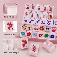 Set di Mahjong Americano Personalizzato di Lusso a Tema Hawaiano, Pieghevole, Resistente all'Acqua, Portatile, Durevole, con Tessere Ecologiche, da Viaggio