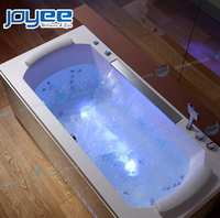 Baignoire Balnéo Intérieure JOYEE avec TV, Jacuzzi en Acrylique pour 2 Personnes, Douche LED