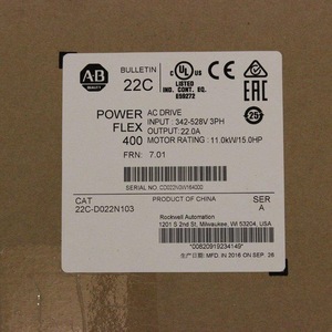 Variador de Frecuencia Rockwell PowerFlex 400 22C D022N103 11.0Kw 15.0Hp 3Ph 22.0A 342-528V - Product Image 1