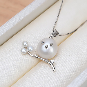 Colgante de Plata S925 con Diseño Barroco de Pájaro y Perla Alienígena, Bandeja Vacía de Jade para DIY, Accesorio para Joyería Artesanal - Product Image 3