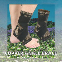 Chaussettes de compression infusées de cuivre Sports Fitness Foot Cheville Support Brace