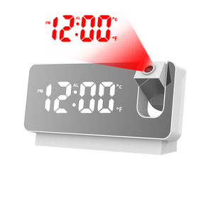 Horloges multifonctionnelles, affichage numérique miroir LED, réveil <span class=keywords><strong>avec</strong></span> capteur de lumière, réveil LED <span class=keywords><strong>avec</strong></span> projection - Product Image 4