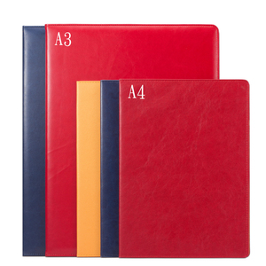Logotipo de impresión personalizado <span class=keywords><strong>Folio</strong></span> dorado en blanco Azul <span class=keywords><strong>A3</strong></span> A4 Certificado Carpeta Titular Certificado de cuero Funda - Product Image 1
