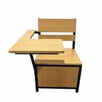 Chaise de bureau en bois écologique au design traditionnel avec tablette intégrée et boîte de rangement pour étudiants, idéale pour salles de classe et écoles